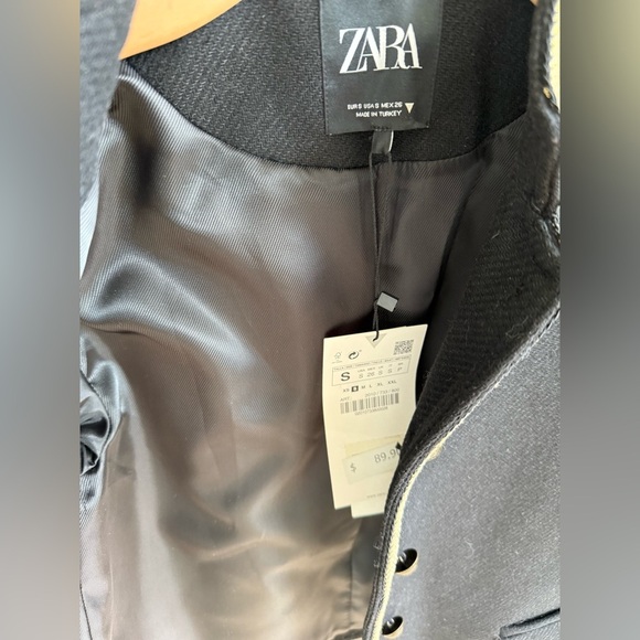 Zara Black Blazer with Gold Thread Accents • Small • NWT - Picture 12 of 13